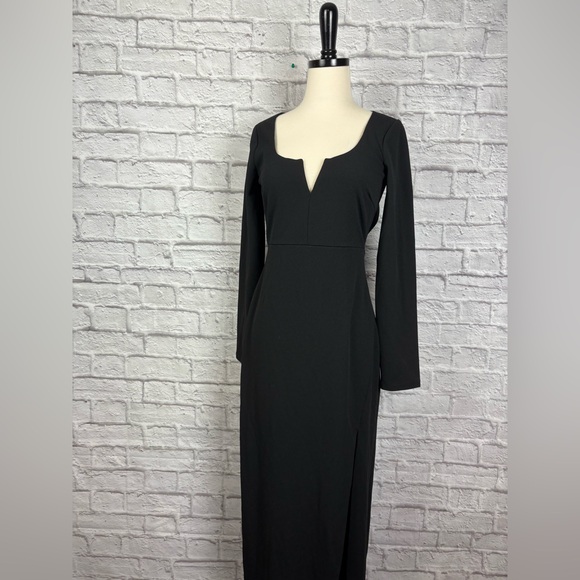 LULUS True Love Lasts Black Long Sleeve Backless Maxi Dress size M - Picture 4 of 6